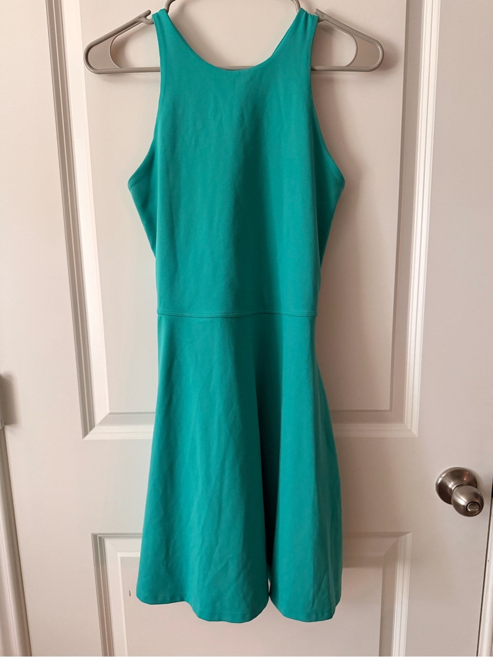 Athleta Turquoise Sleeveless Fit-and-Flare Mini Dress